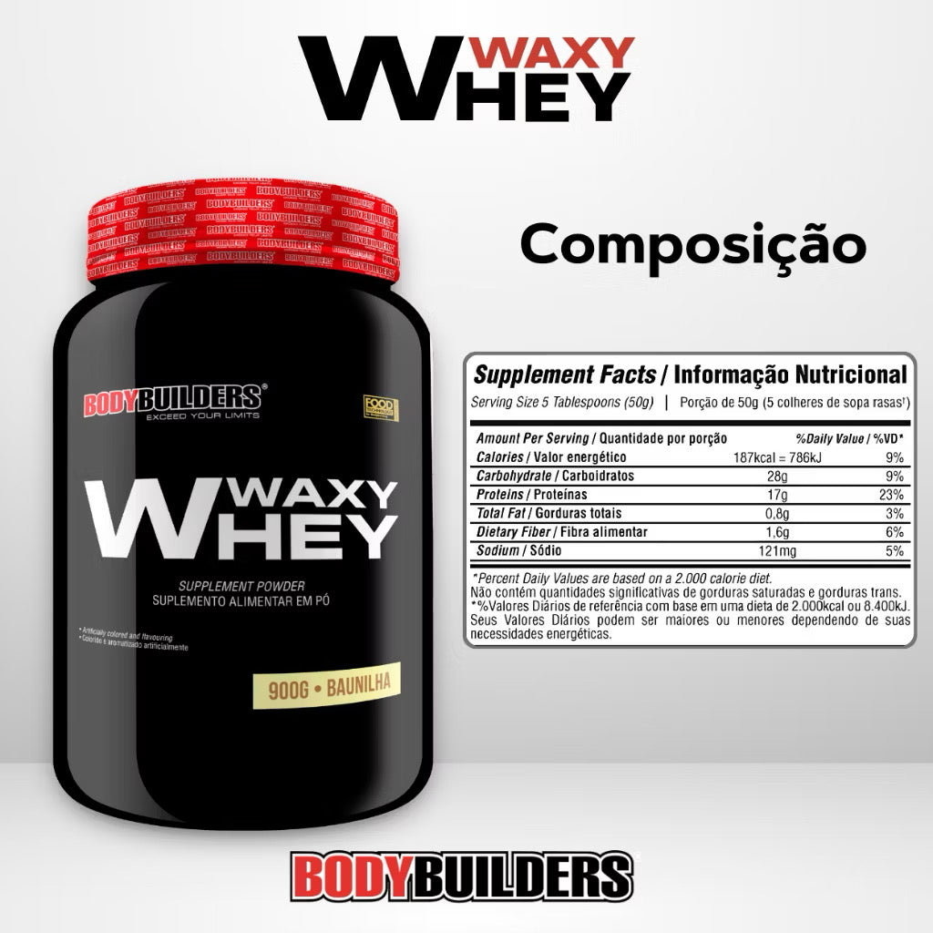 Kit 2x Waxy Whey 900g + Maize 800g + Power Creatina 100g + BCAA 100g + Coqueteleira - Bodybuilders