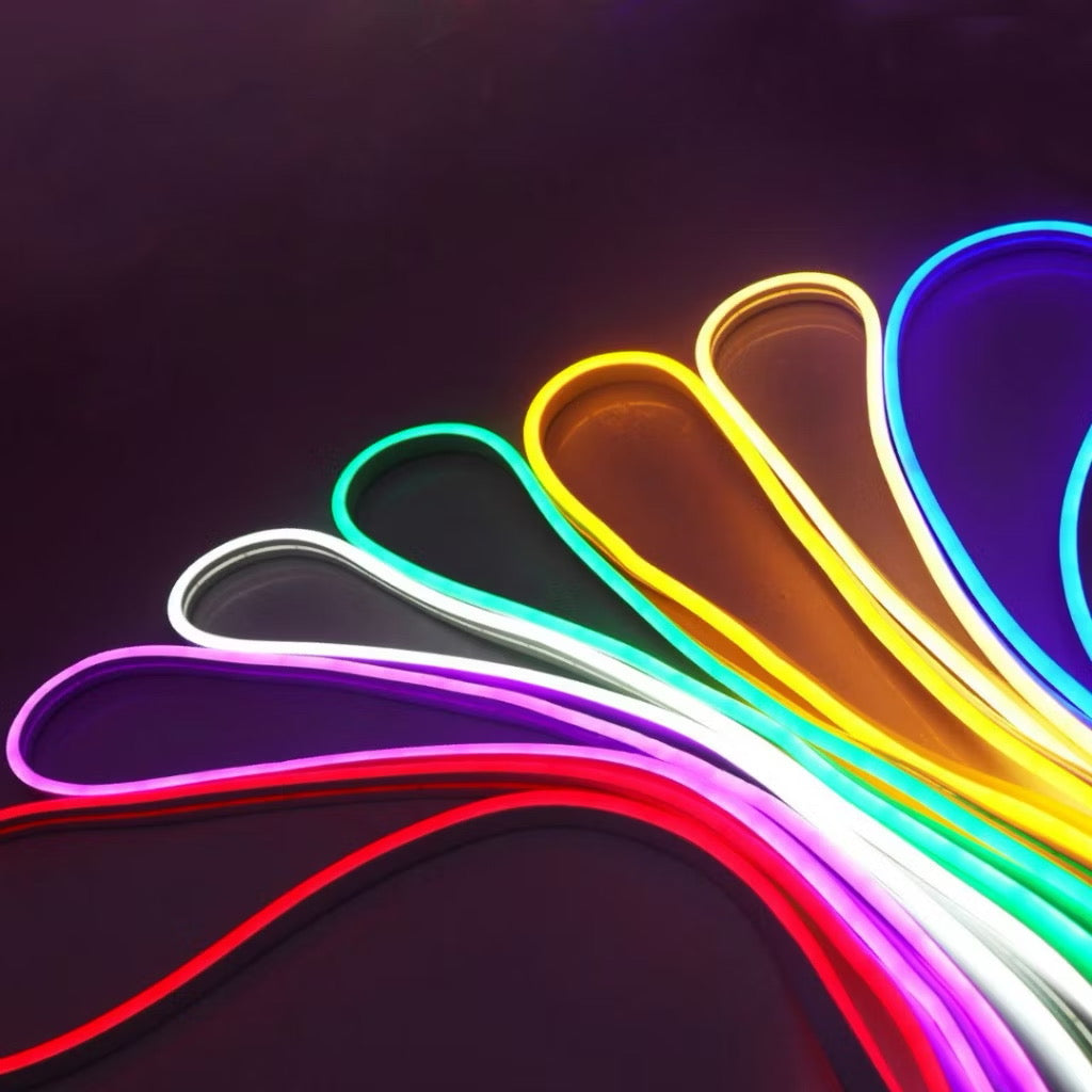 Fita De Led Neon Unicolor 12 V 5 Metros Bivolt Sem Cola Super Flexivel Resistente  Com Ou Sem Fonte