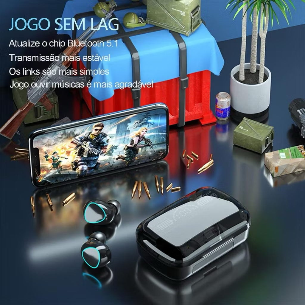 Fone De Ouvido bluetooth 5.1 Sem Fio tws Estéreo Com Pod Carregador