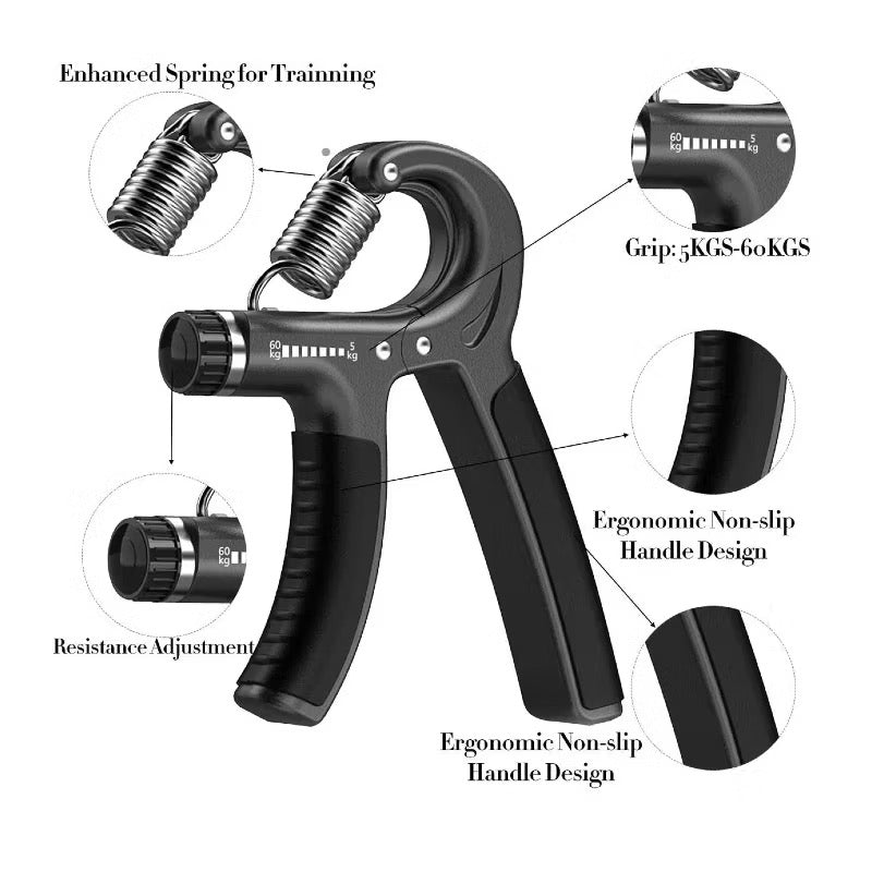 Kit Aderência de Mão Hand Grip Flexor +Corda de Pular Crossfit Profissional Ajustavel