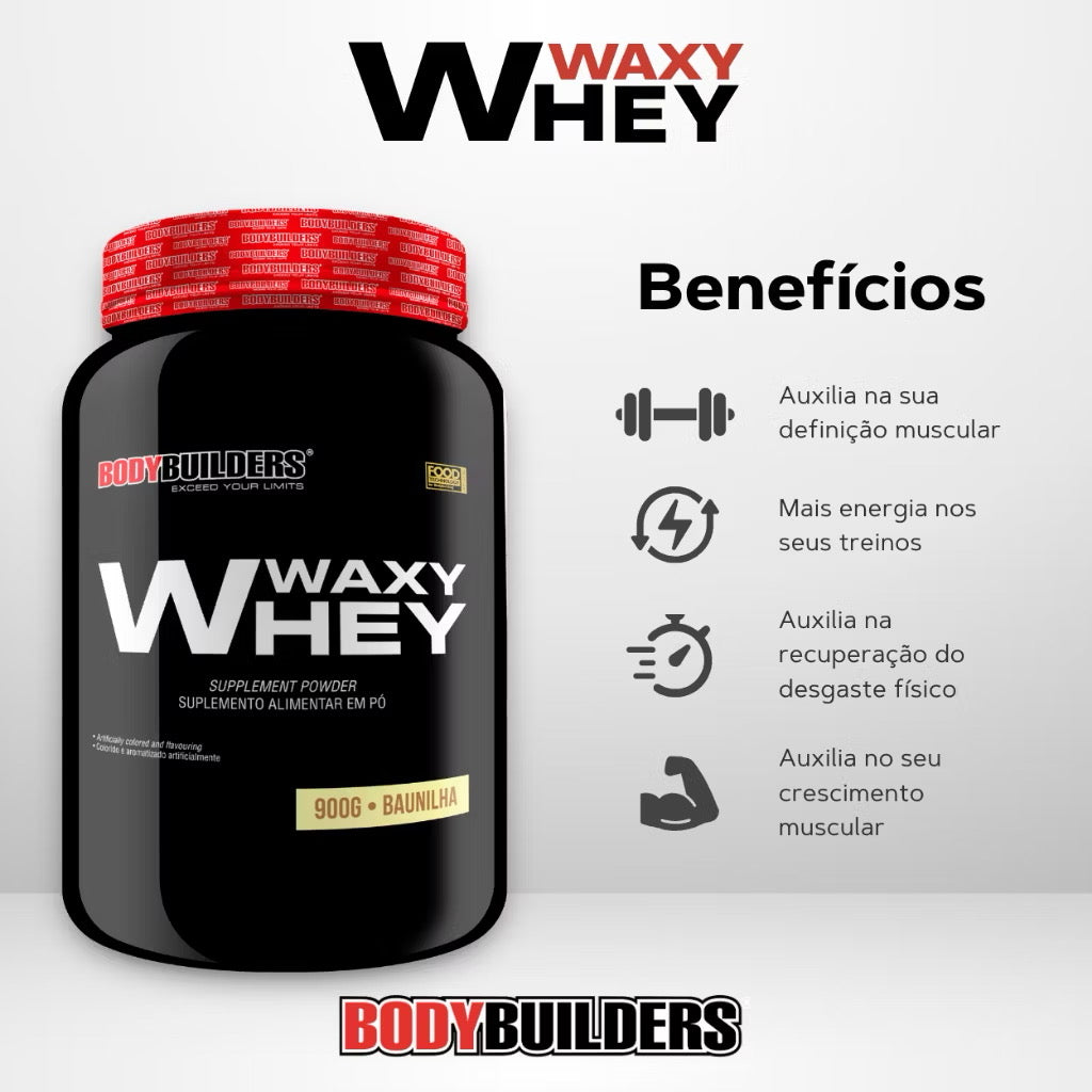 Kit 2x Waxy Whey 900g + Maize 800g + Power Creatina 100g + BCAA 100g + Coqueteleira - Bodybuilders
