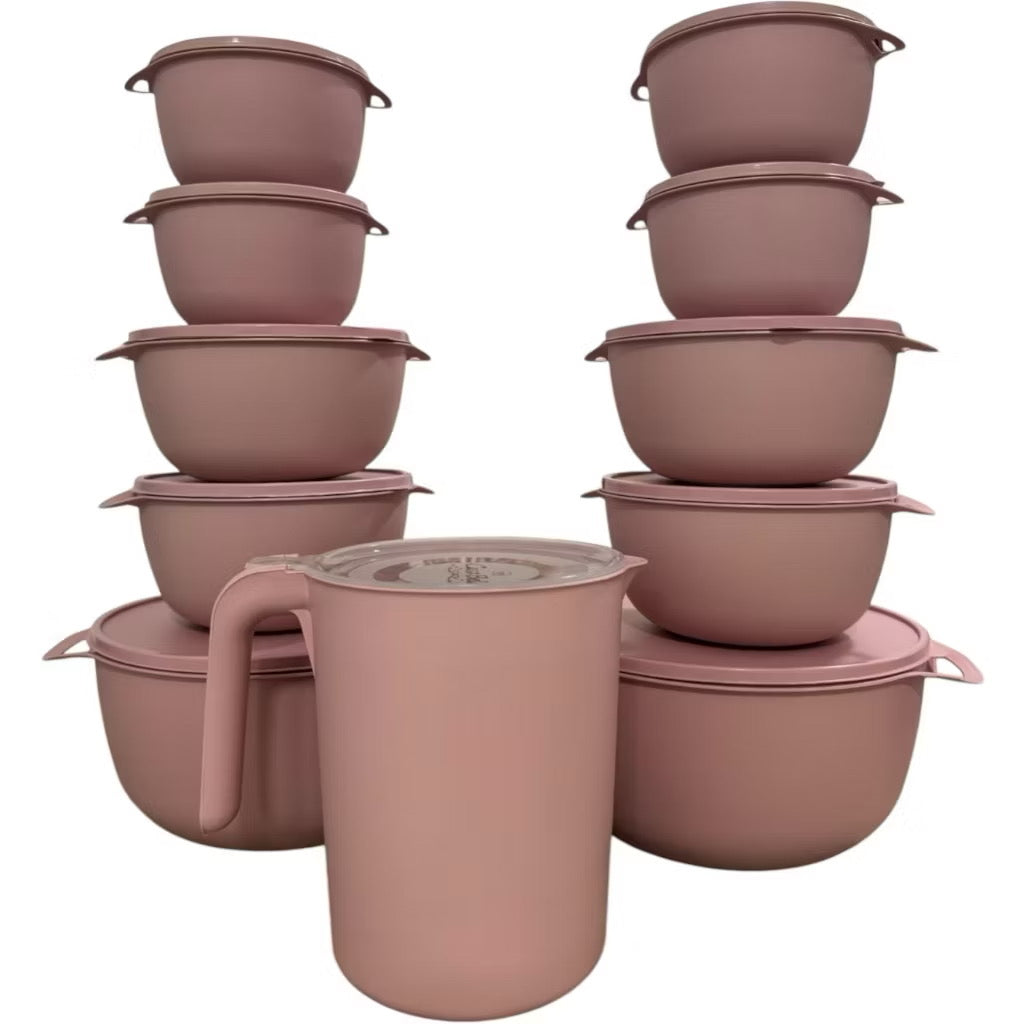 Conjunto Bowl Pote Plástico Redondo 10 peças + 1 Jarra