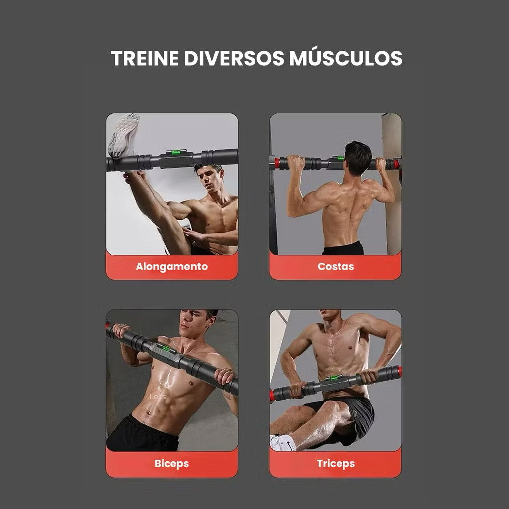 Barra Exercícios Porta Ajustável Com Nível Crossfit Calistenia Musculação Treino Profissional