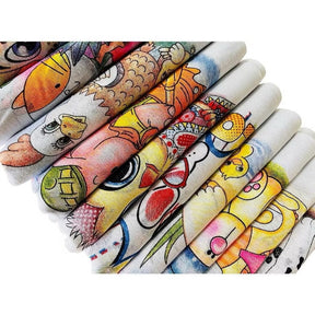 Pano De Prato Estampado Bainha Kit Com 10 Peças