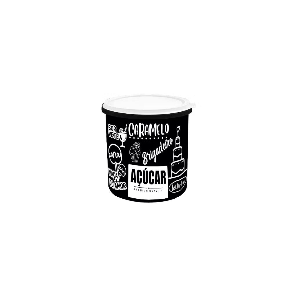 Kit 7 Potes de Mantimentos Herméticos para Cozinha - Linha Frases