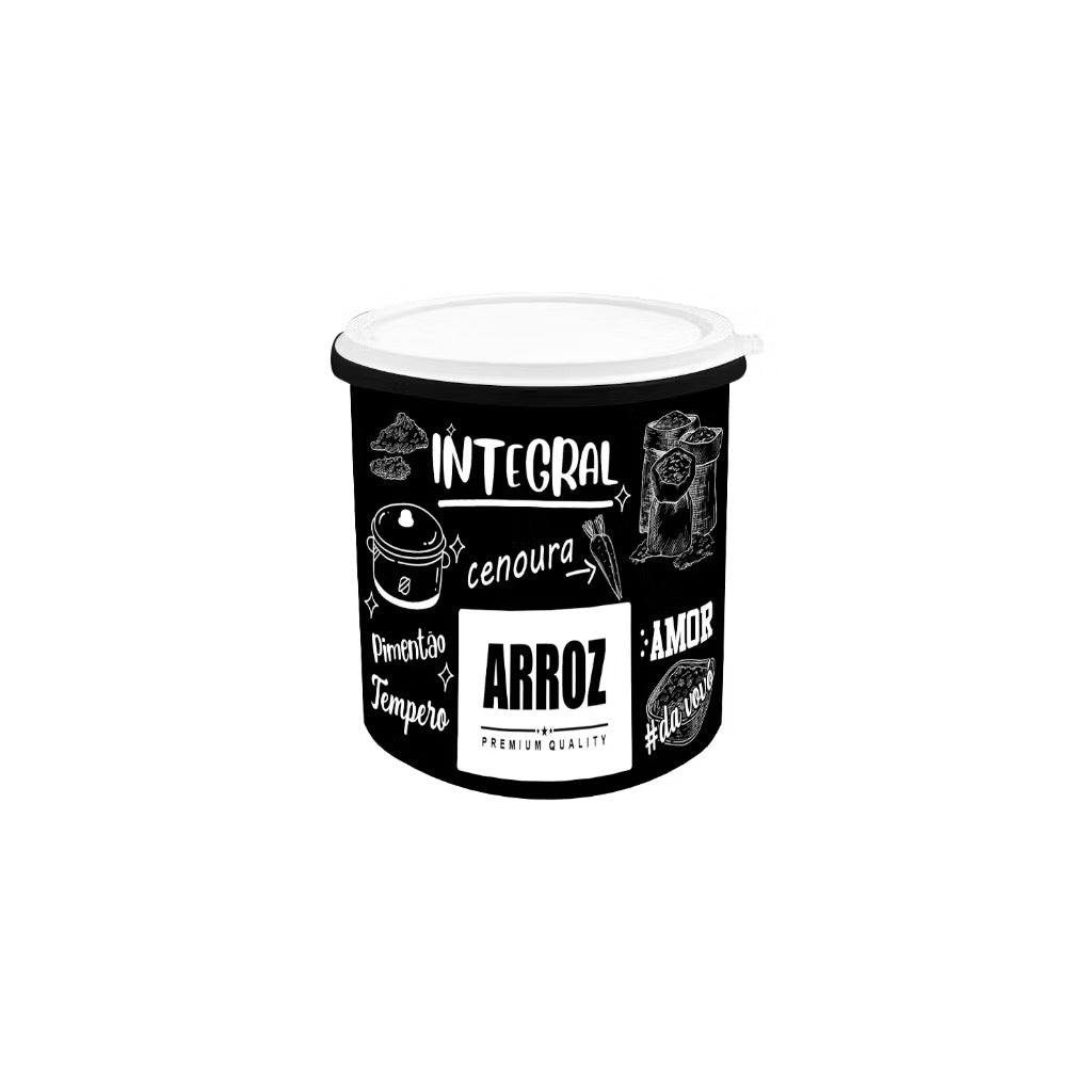Kit 7 Potes de Mantimentos Herméticos para Cozinha - Linha Frases
