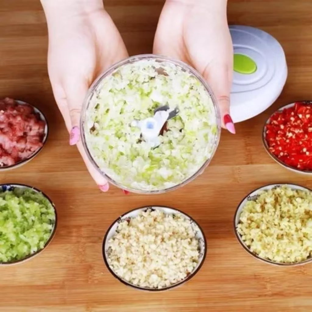 Processador E Triturador De Alimento Manual Com 3 Lâminas