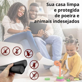 Protetor Rolinho Veda Porta Impermeável 80 cm sem Costura Preto