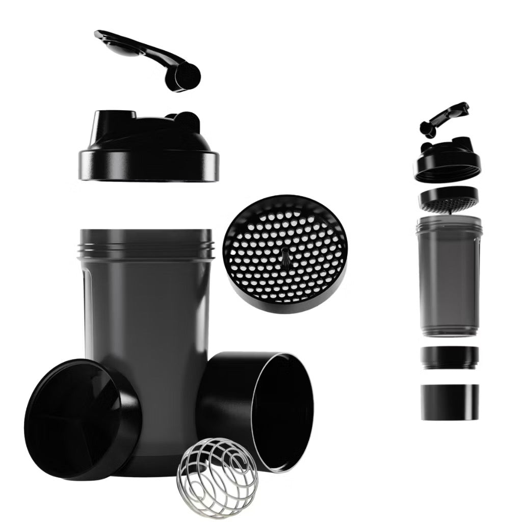 Coqueteleira Shaker Academia Compartimento Suplementos Fit Whey Shakeira