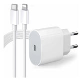 Kit Carregador De iPhone Fonte com Cabo Carregamento Rápido 1m PD 20w