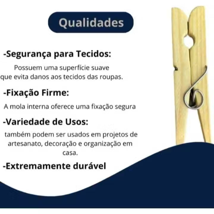 Kit 360 Prendedor Grampo De Roupas Madeira Embalagem com 360 Unidades