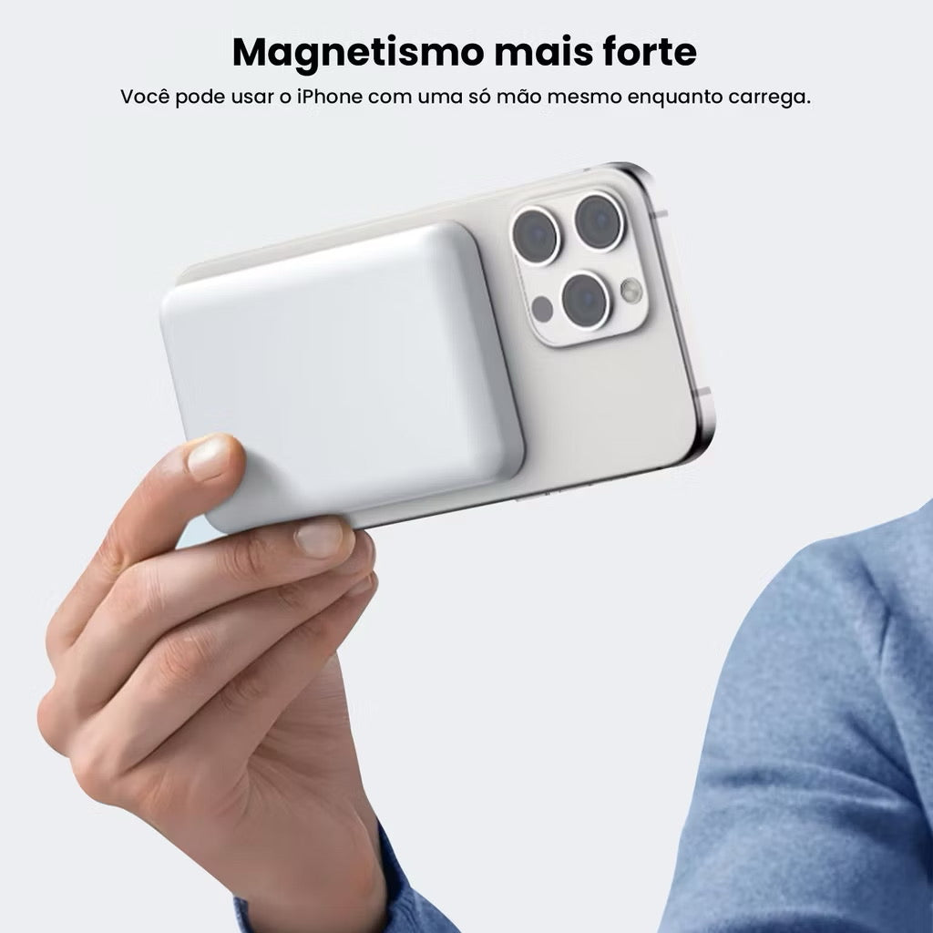 Carregador portátil indução iPhone/Android MagSafe bateria sem fio carregando 3.000mAh/5.000mAH/10.000mAh