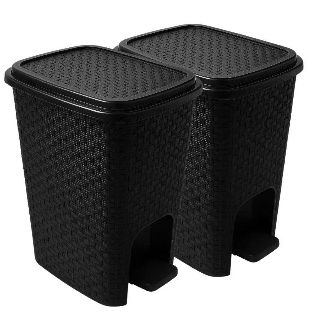 Kit Até 02 Lixeira Banheiro Pedal 7 Litros Plástico Cesto Escritório Lixeira Banheiro Lixeira Escritório