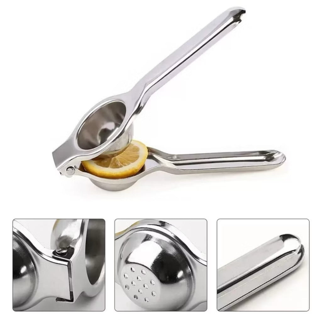 Kit 2 Espremedor de Limão Inox Manual Maciço Super Forte Utensilio para Cozinha Multiuso