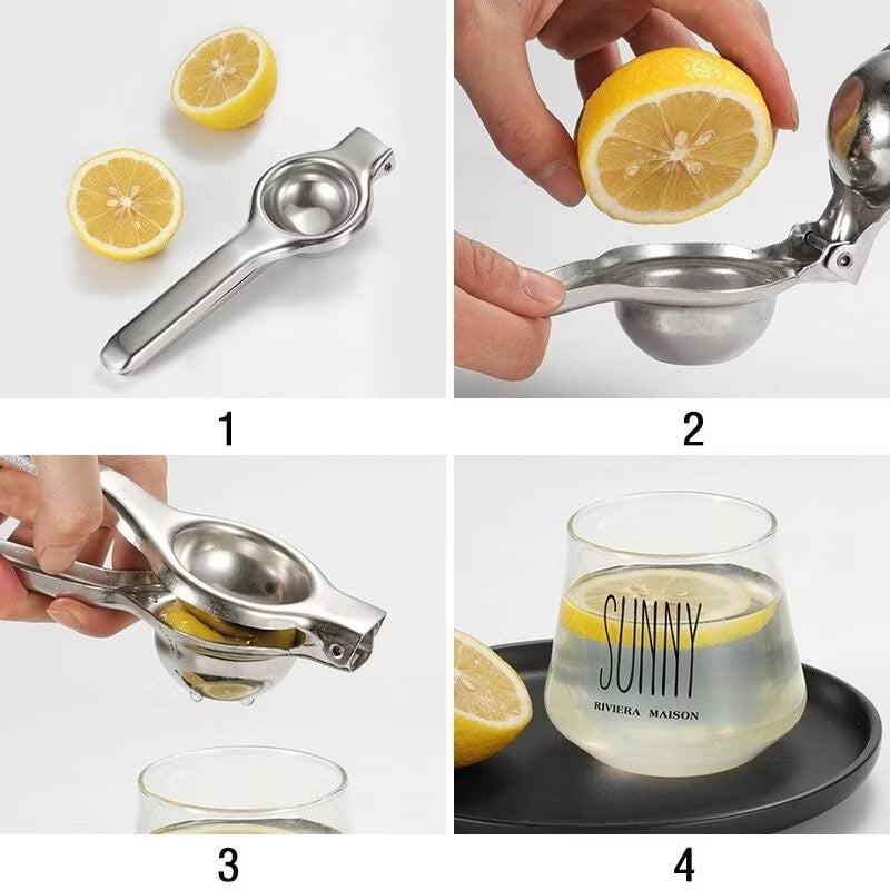 Kit 2 Espremedor de Limão Inox Manual Maciço Super Forte Utensilio para Cozinha Multiuso