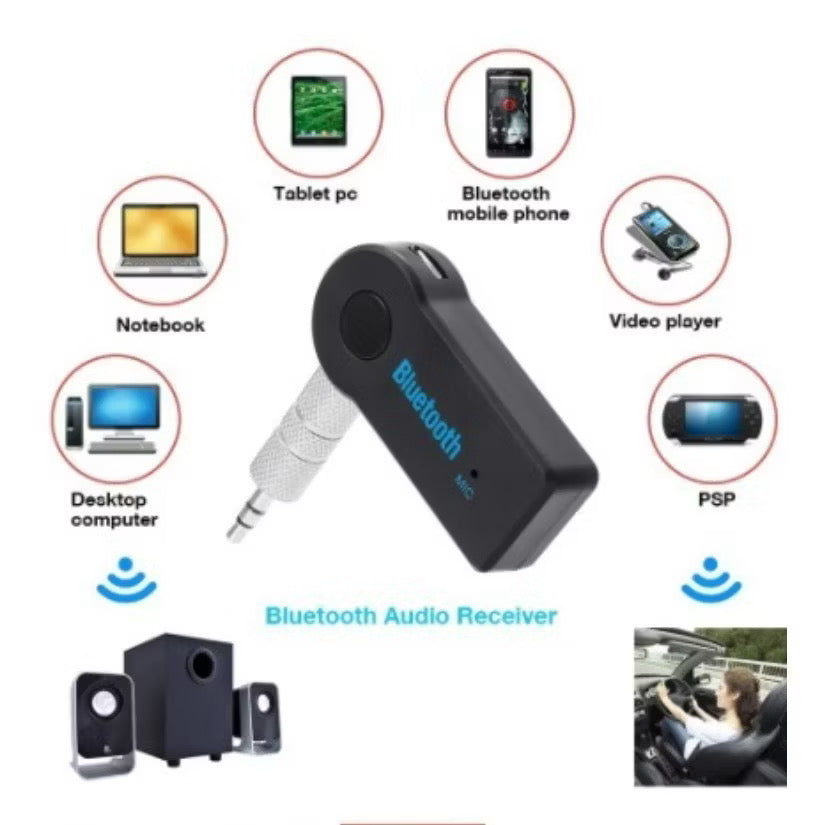 Adaptador Bluetooth P2 Música Chamada Som Carro 3.5mm Sem Fio