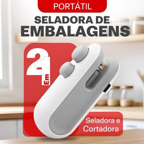 Mini Máquina Seladora Portátil  2 Em 1 Saco Plástico Embalagen Carregamento Usb Elétrica