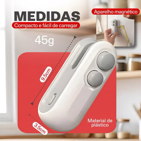Mini Máquina Seladora Portátil  2 Em 1 Saco Plástico Embalagen Carregamento Usb Elétrica
