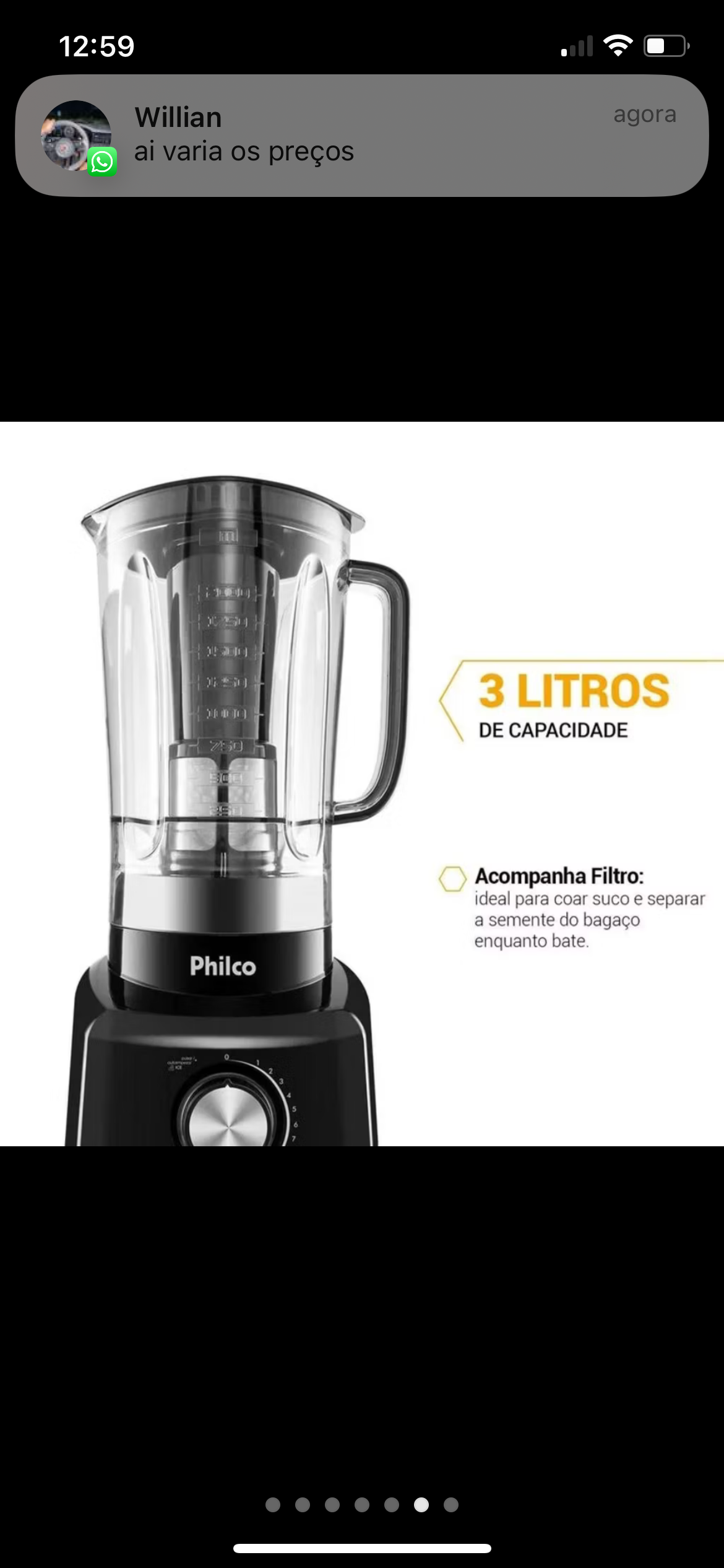 Liquidificador PH900 Potência de 1200W 3 Litros Com 12 Velocidades e Modo Pulsar Preto 127V