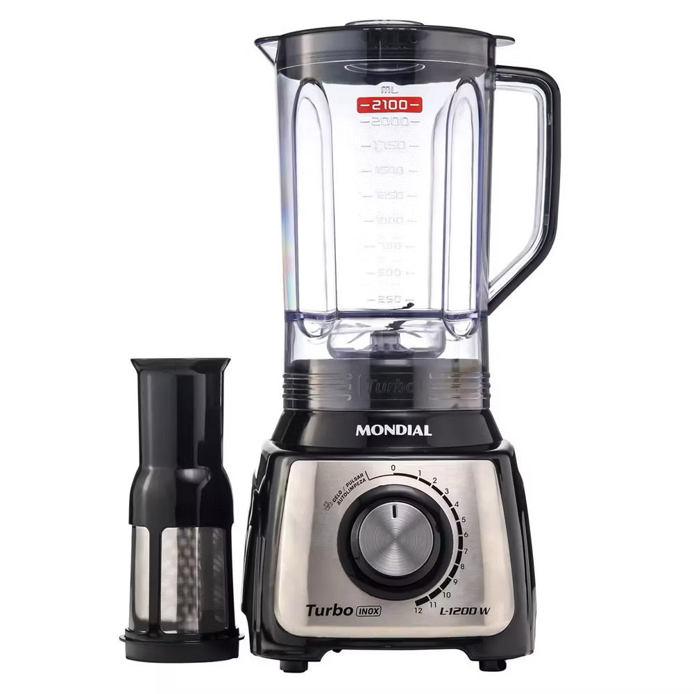 Liquidificador  Turbo 1200w 3L Inox L-1200 Preto