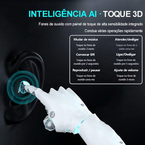 Fone De Ouvido bluetooth 5.1 Sem Fio tws Estéreo Com Pod Carregador